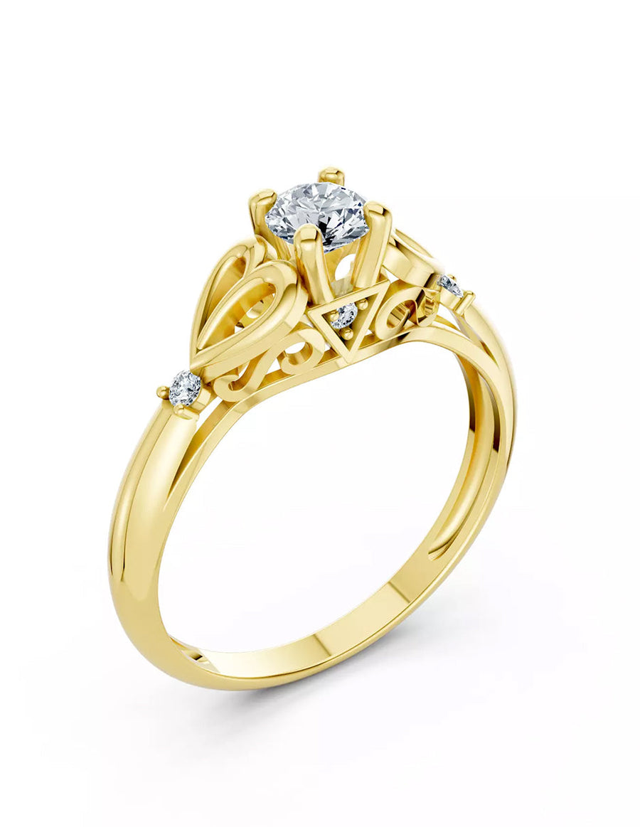 Anillo de Compromiso - piedras laterales - AMORE565-RD-CZ