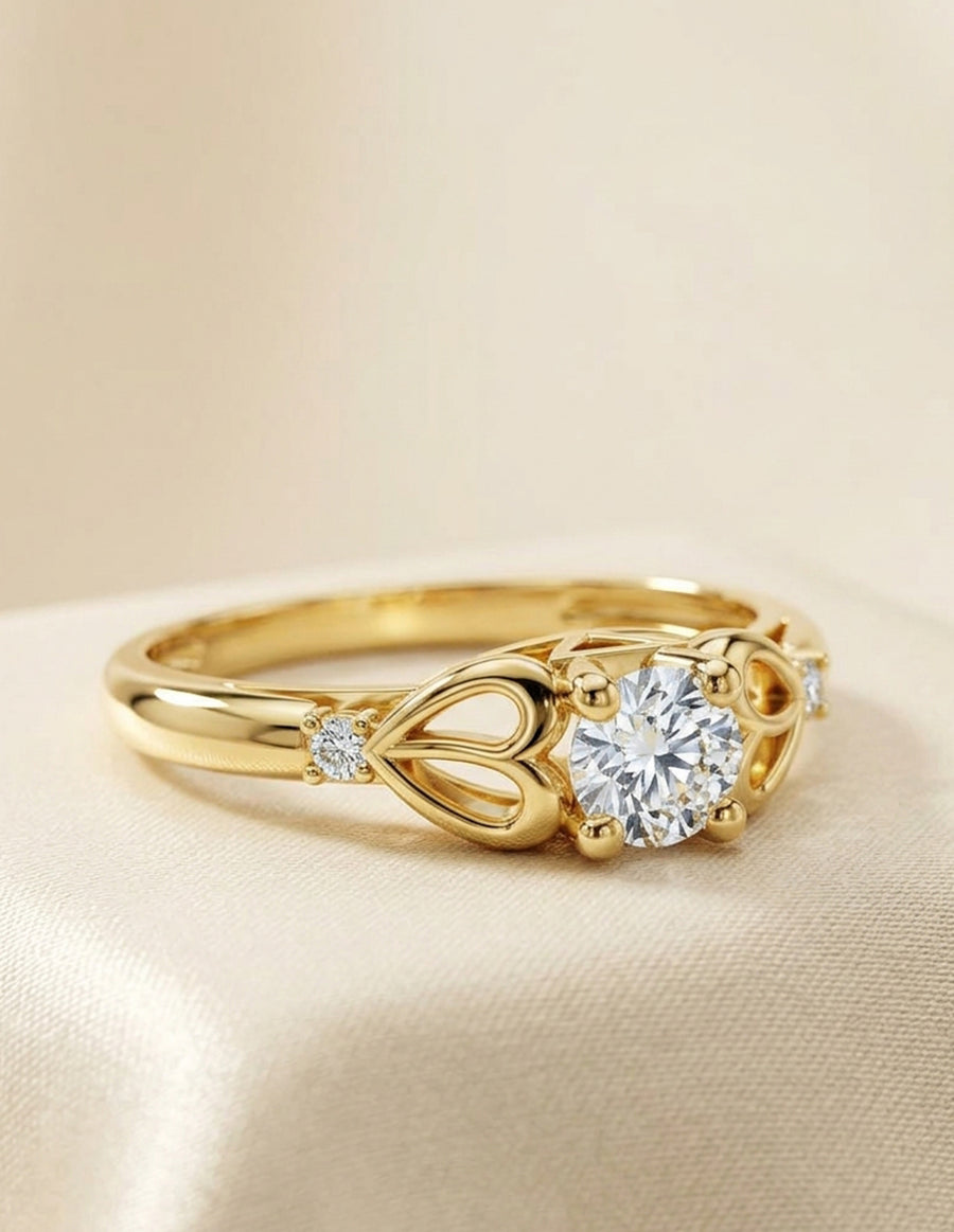 Anillo de Compromiso - piedras laterales - AMORE565-RD-CZ