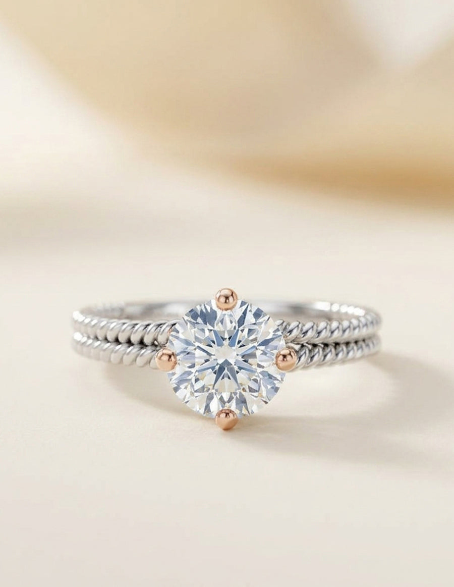 Anillo de Compromiso - solitario - AMORE566-RD-CZ