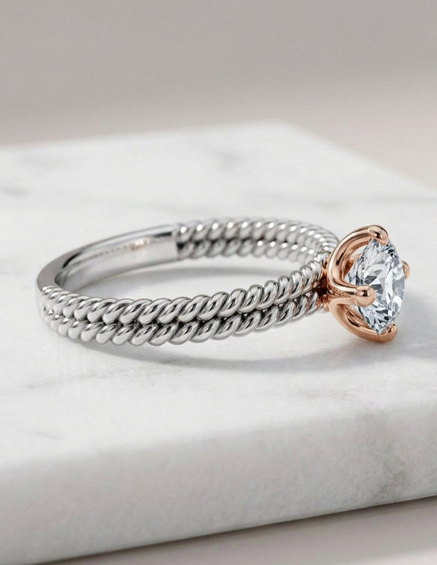 Anillo de Compromiso - solitario - AMORE566-RD-CZ