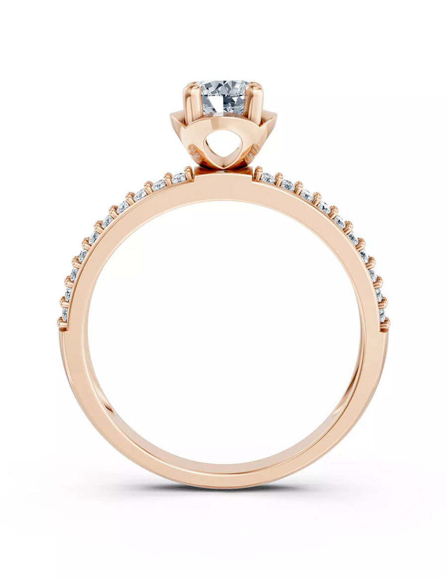 Anillo de Compromiso - piedras laterales - AMORE567-RD-CZ