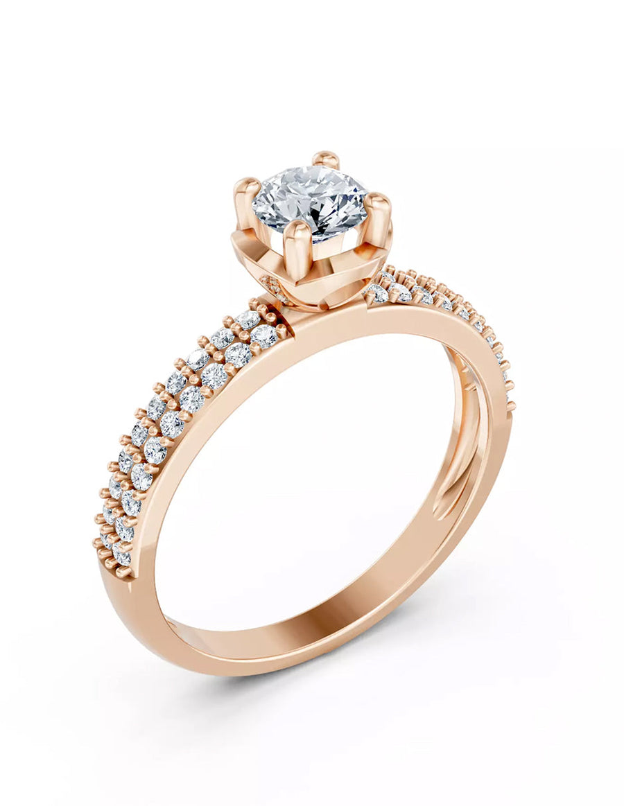 Anillo de Compromiso - piedras laterales - AMORE567-RD-CZ