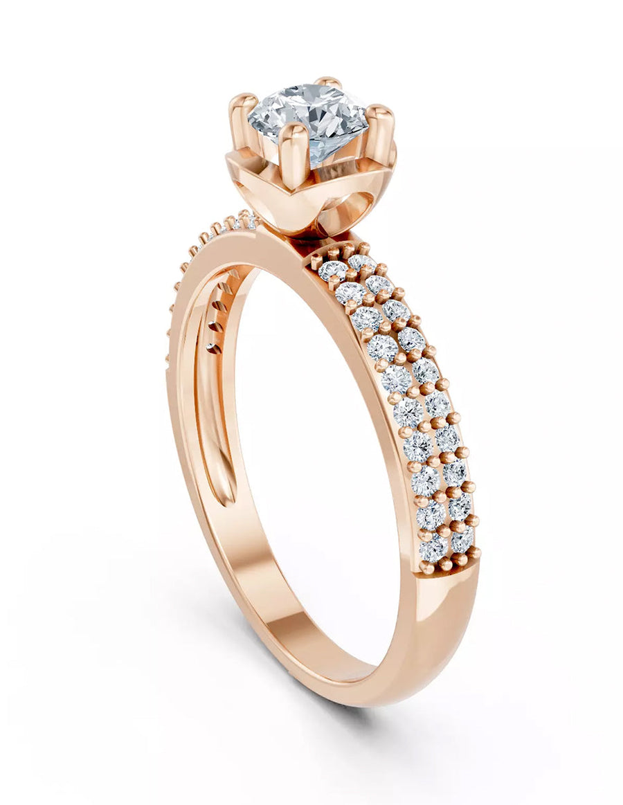 Anillo de Compromiso - piedras laterales - AMORE567-RD-CZ