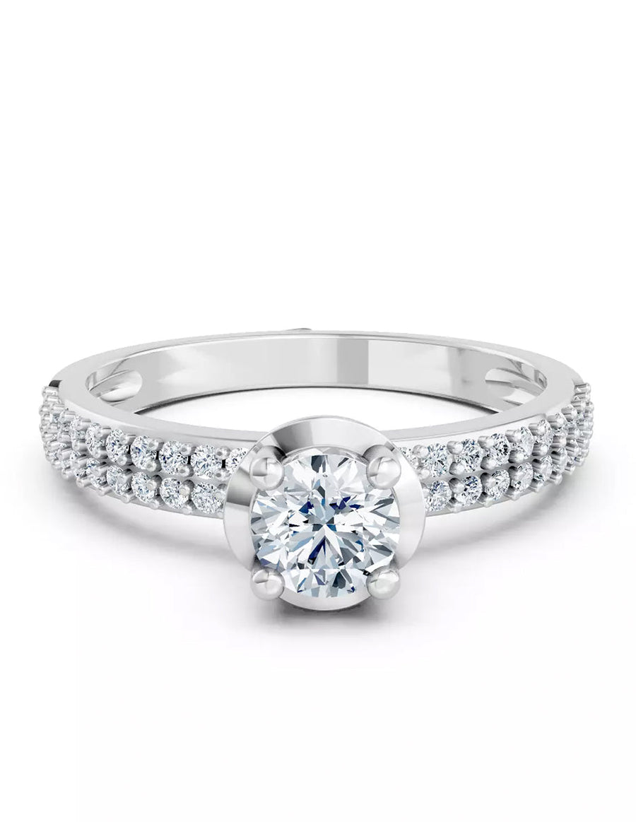 Anillo de Compromiso - piedras laterales - AMORE567-RD-CZ