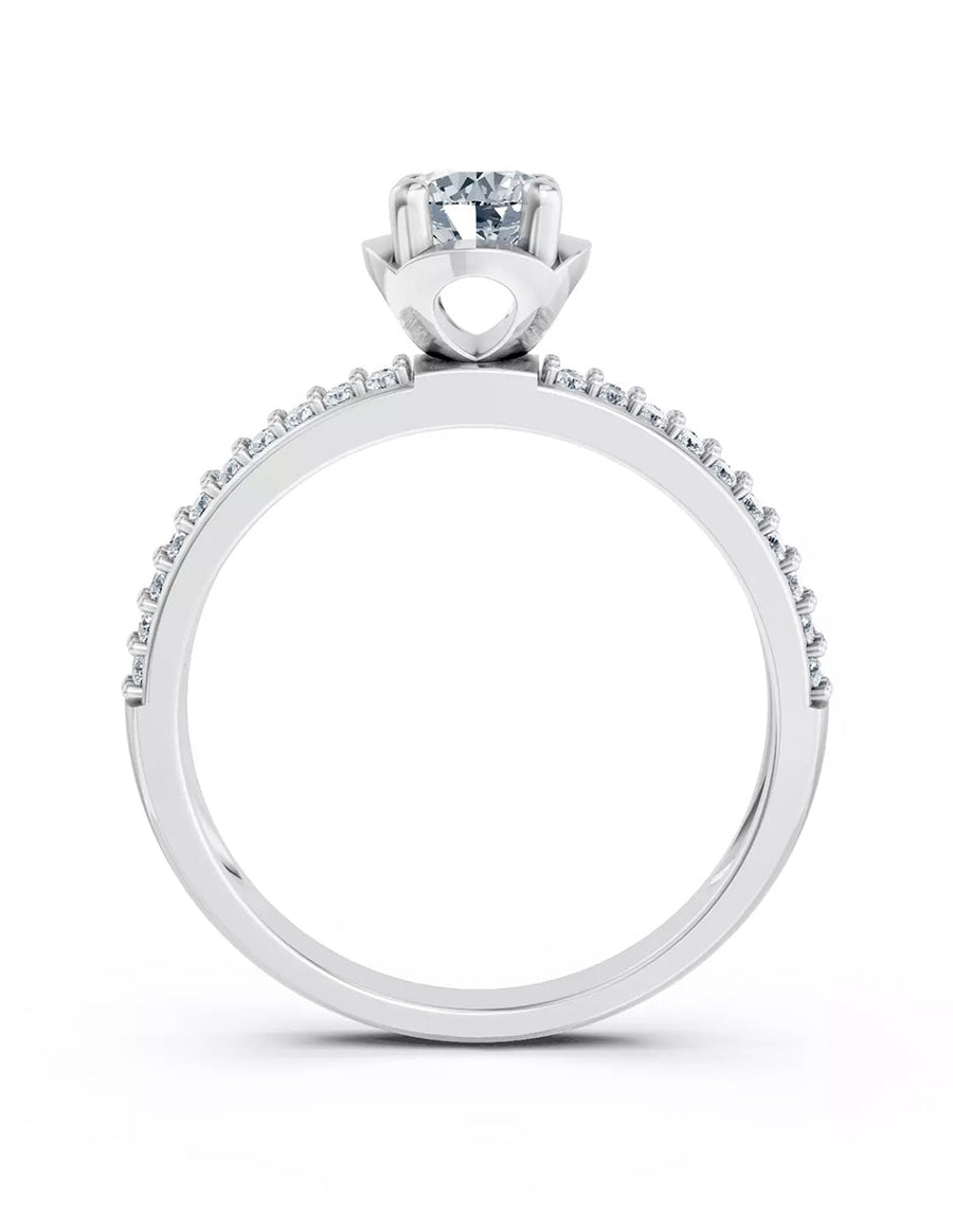 Anillo de Compromiso - piedras laterales - AMORE567-RD-CZ