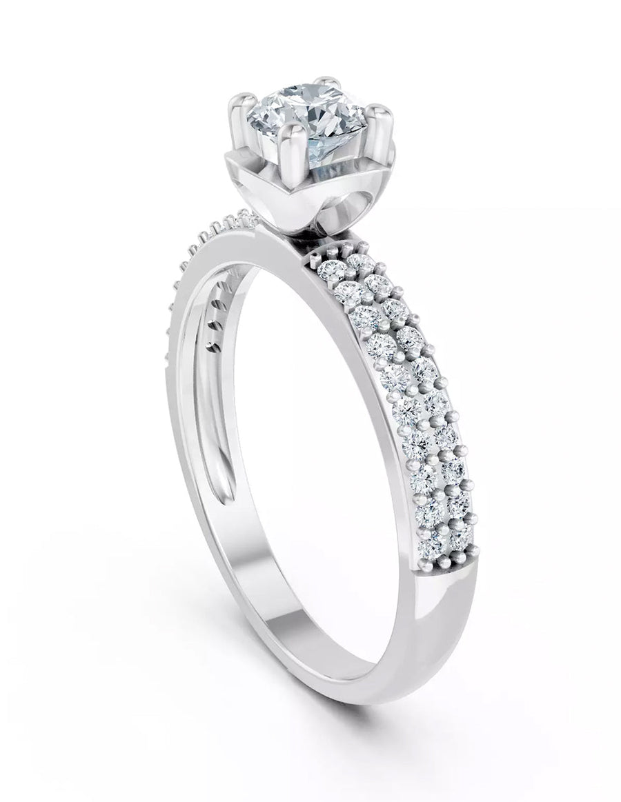 Anillo de Compromiso - piedras laterales - AMORE567-RD-CZ