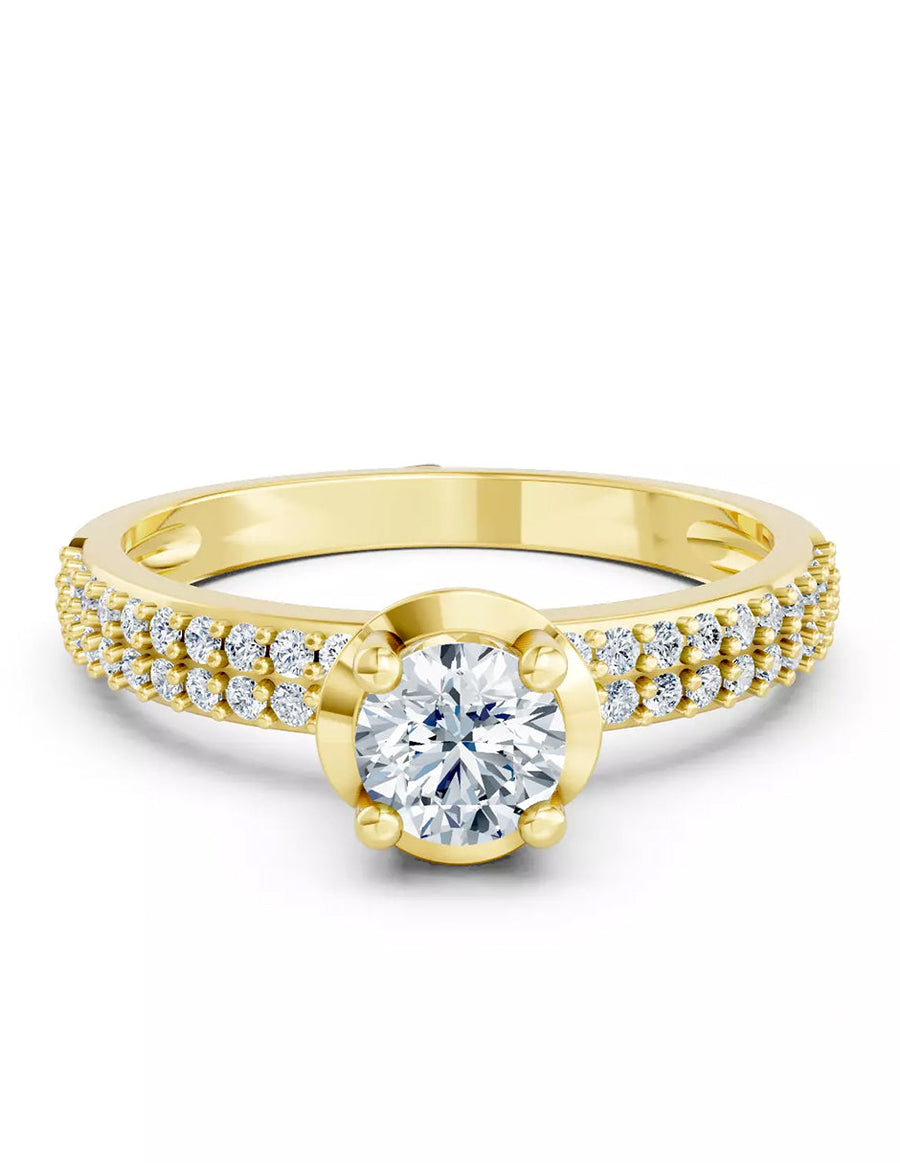 Anillo de Compromiso - piedras laterales - AMORE567-RD-CZ