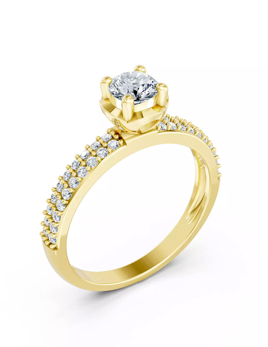 Anillo de Compromiso - piedras laterales - AMORE567-RD-CZ