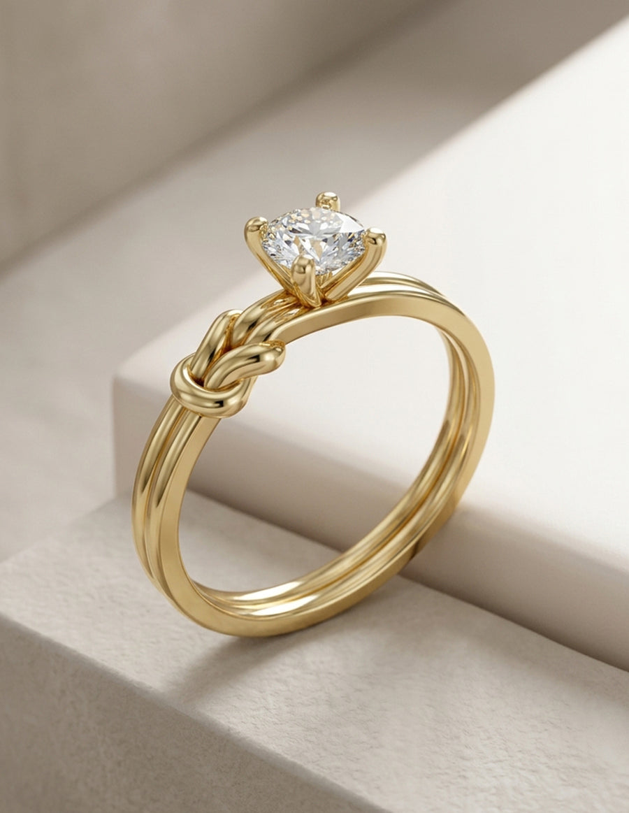Anillo de Compromiso - solitario - AMORE568-RD-CZ