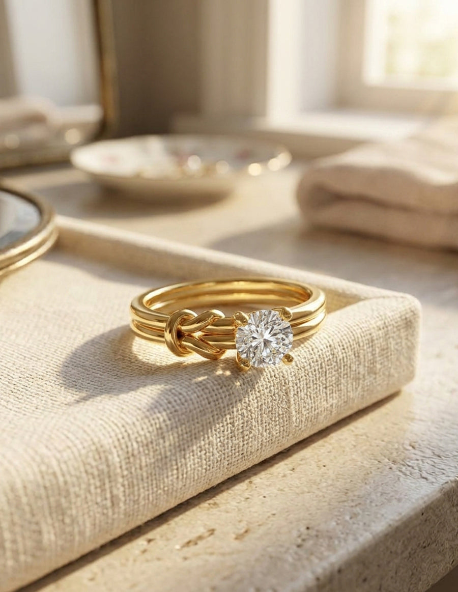 Anillo de Compromiso - solitario - AMORE568-RD-CZ