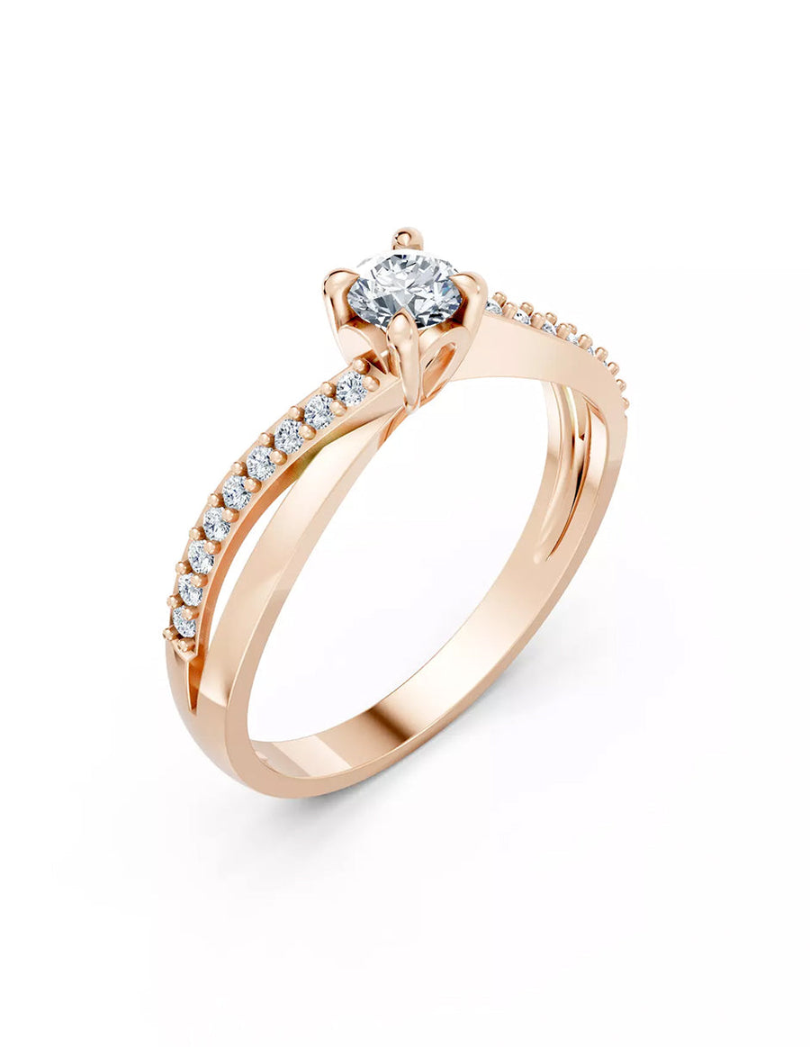 Anillo de Compromiso - piedras laterales - AMORE569-RD-CZ