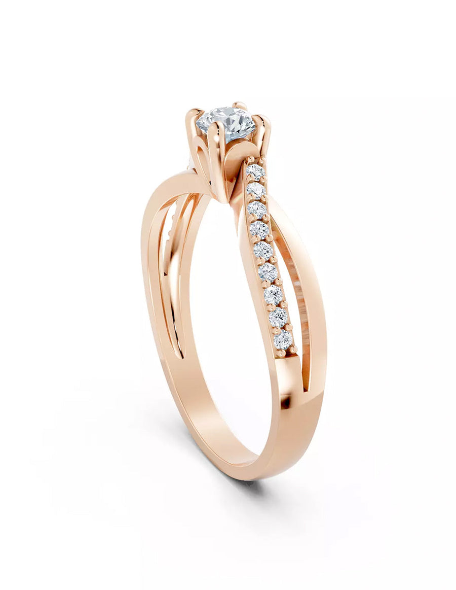 Anillo de Compromiso - piedras laterales - AMORE569-RD-CZ