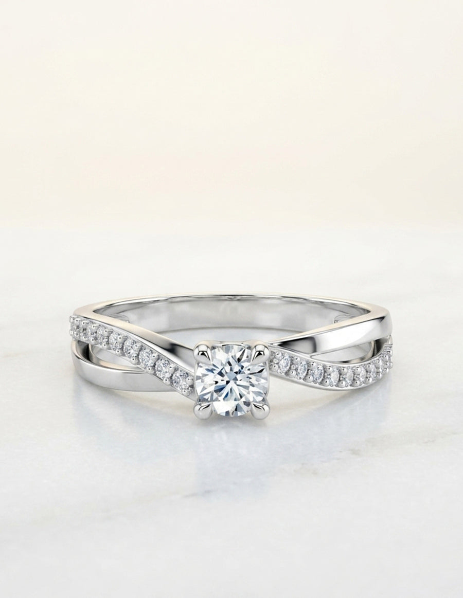 Anillo de Compromiso - piedras laterales - AMORE569-RD-CZ