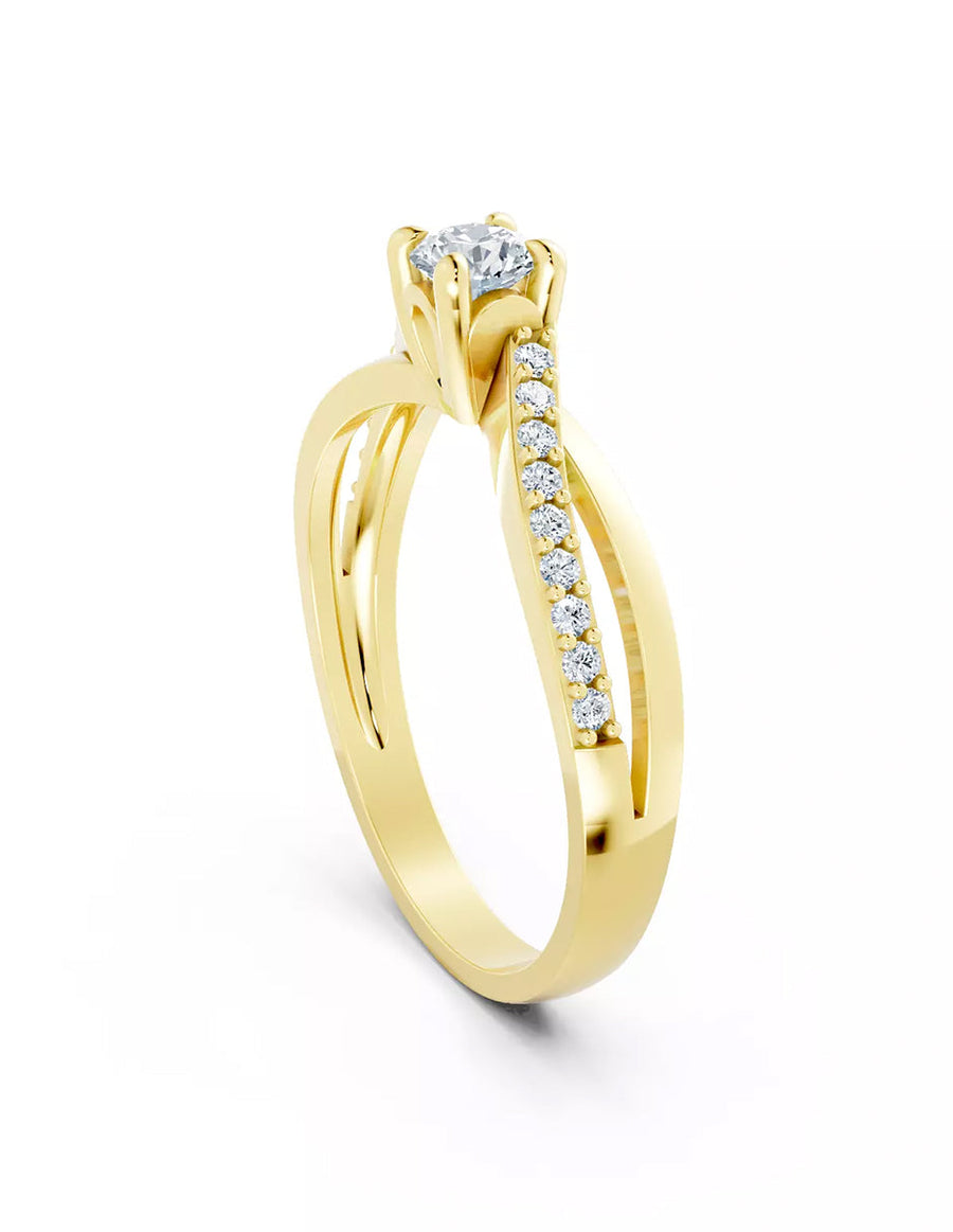 Anillo de Compromiso - piedras laterales - AMORE569-RD-CZ