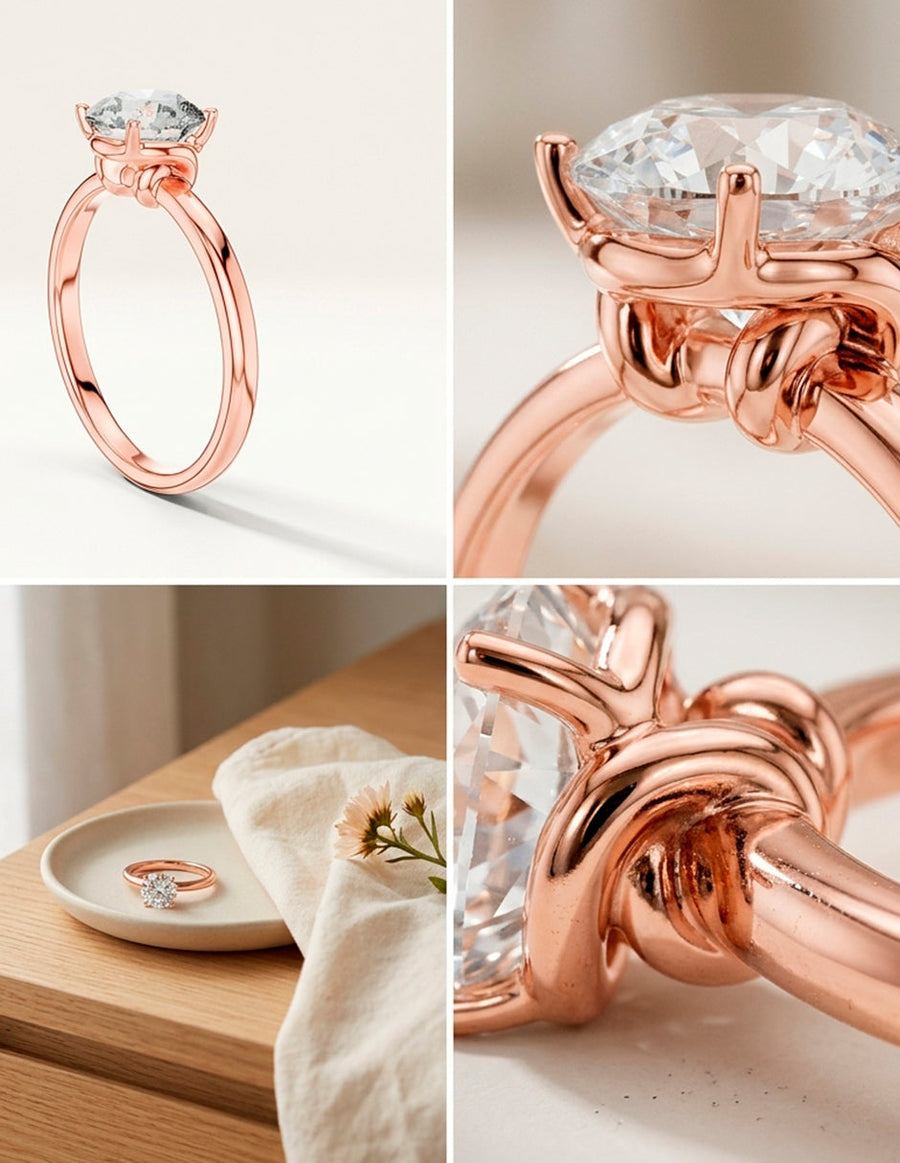 Anillo de Compromiso - solitario - AMORE57-RD-CZ