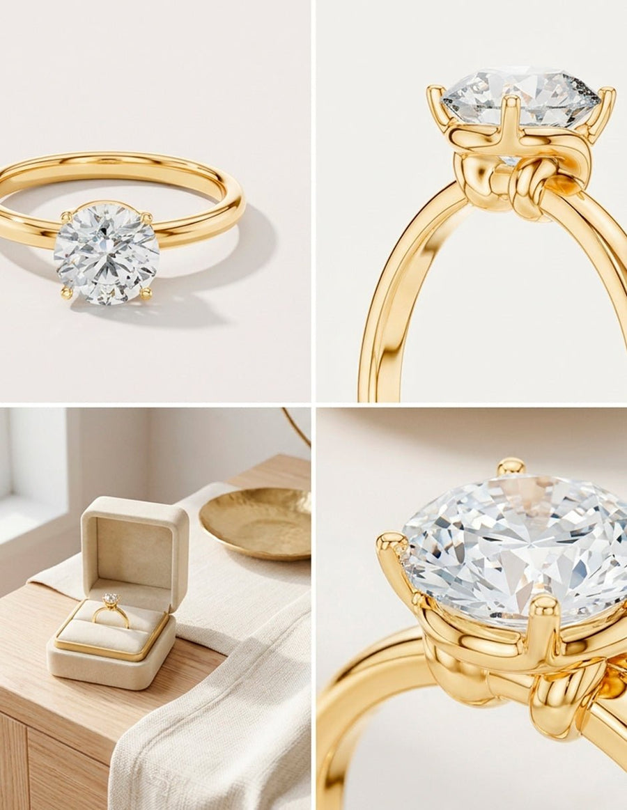 Anillo de Compromiso - solitario - AMORE57-RD-CZ