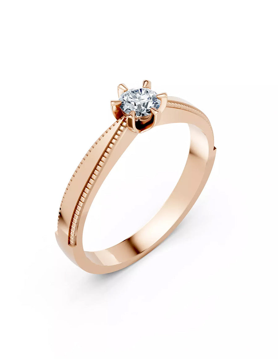Anillo de Compromiso - solitario - AMORE570-RD-CZ