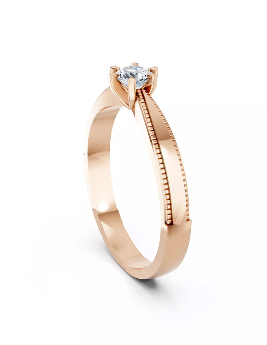 Anillo de Compromiso - solitario - AMORE570-RD-CZ
