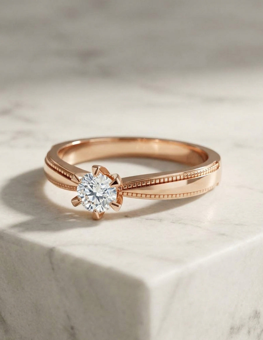 Anillo de Compromiso - solitario - AMORE570-RD-CZ
