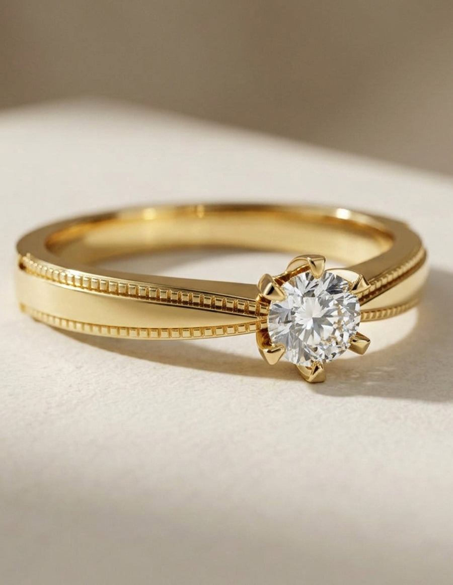 Anillo de Compromiso - solitario - AMORE570-RD-CZ