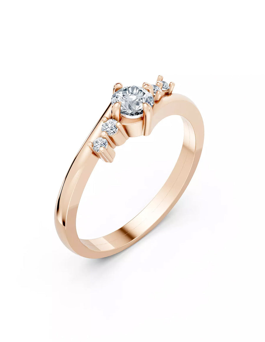 Anillo de Compromiso - piedras laterales - AMORE571-RD-CZ
