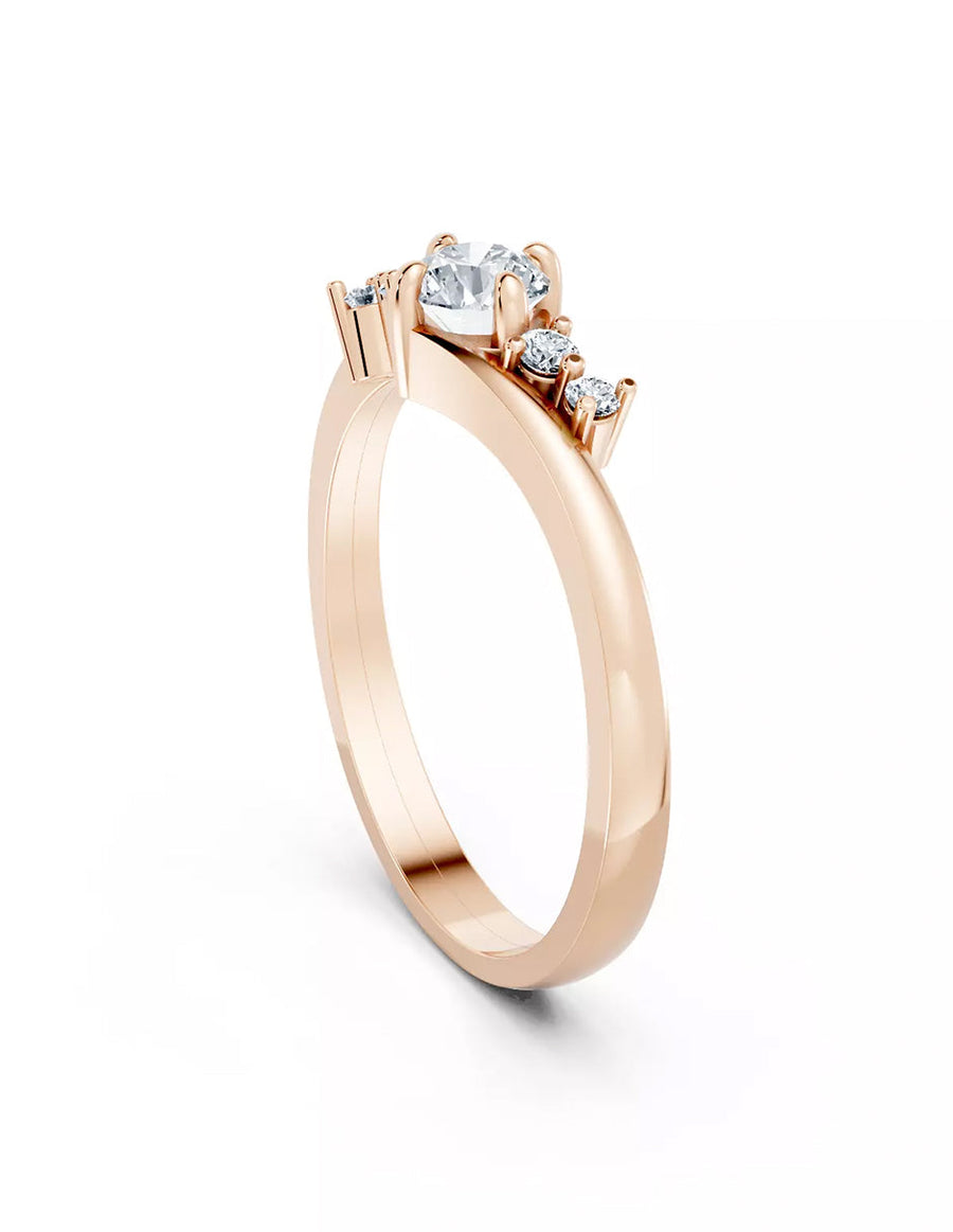 Anillo de Compromiso - piedras laterales - AMORE571-RD-CZ