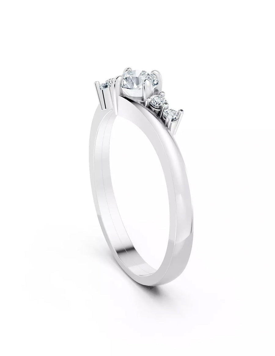 Anillo de Compromiso - piedras laterales - AMORE571-RD-CZ