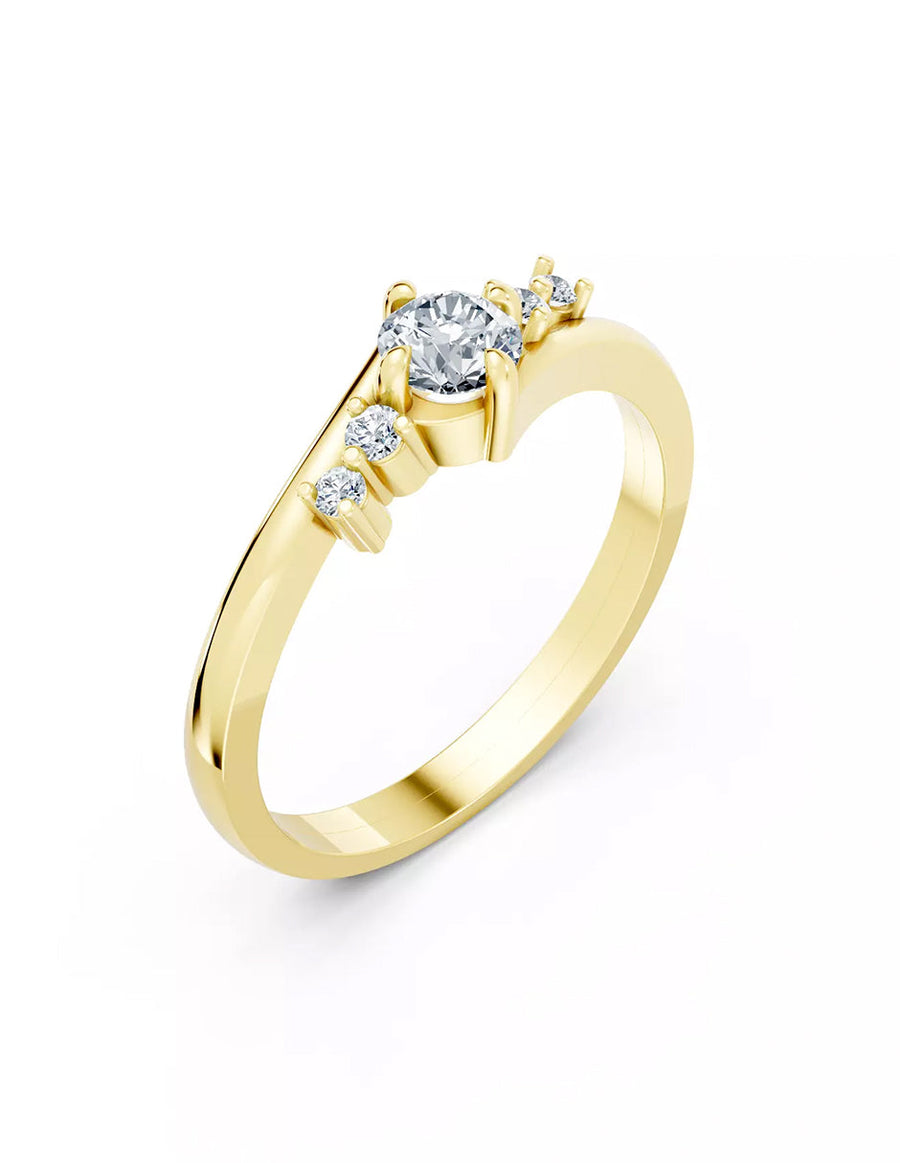 Anillo de Compromiso - piedras laterales - AMORE571-RD-CZ
