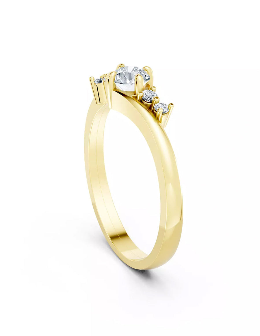 Anillo de Compromiso - piedras laterales - AMORE571-RD-CZ