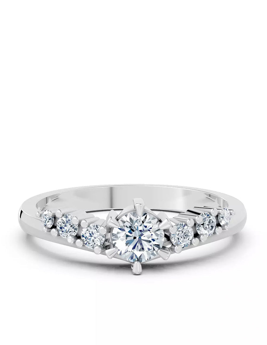 Anillo de Compromiso - piedras laterales - AMORE572-RD-CZ