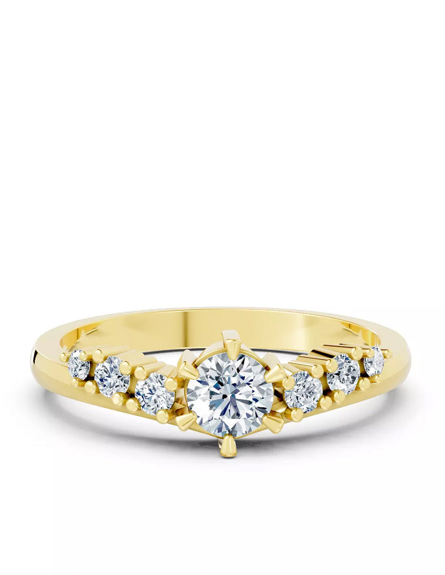 Anillo de Compromiso - piedras laterales - AMORE572-RD-CZ