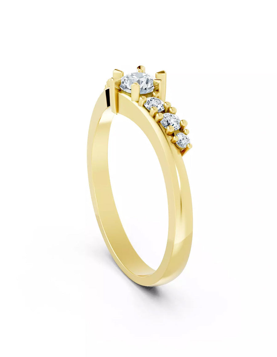 Anillo de Compromiso - piedras laterales - AMORE572-RD-CZ