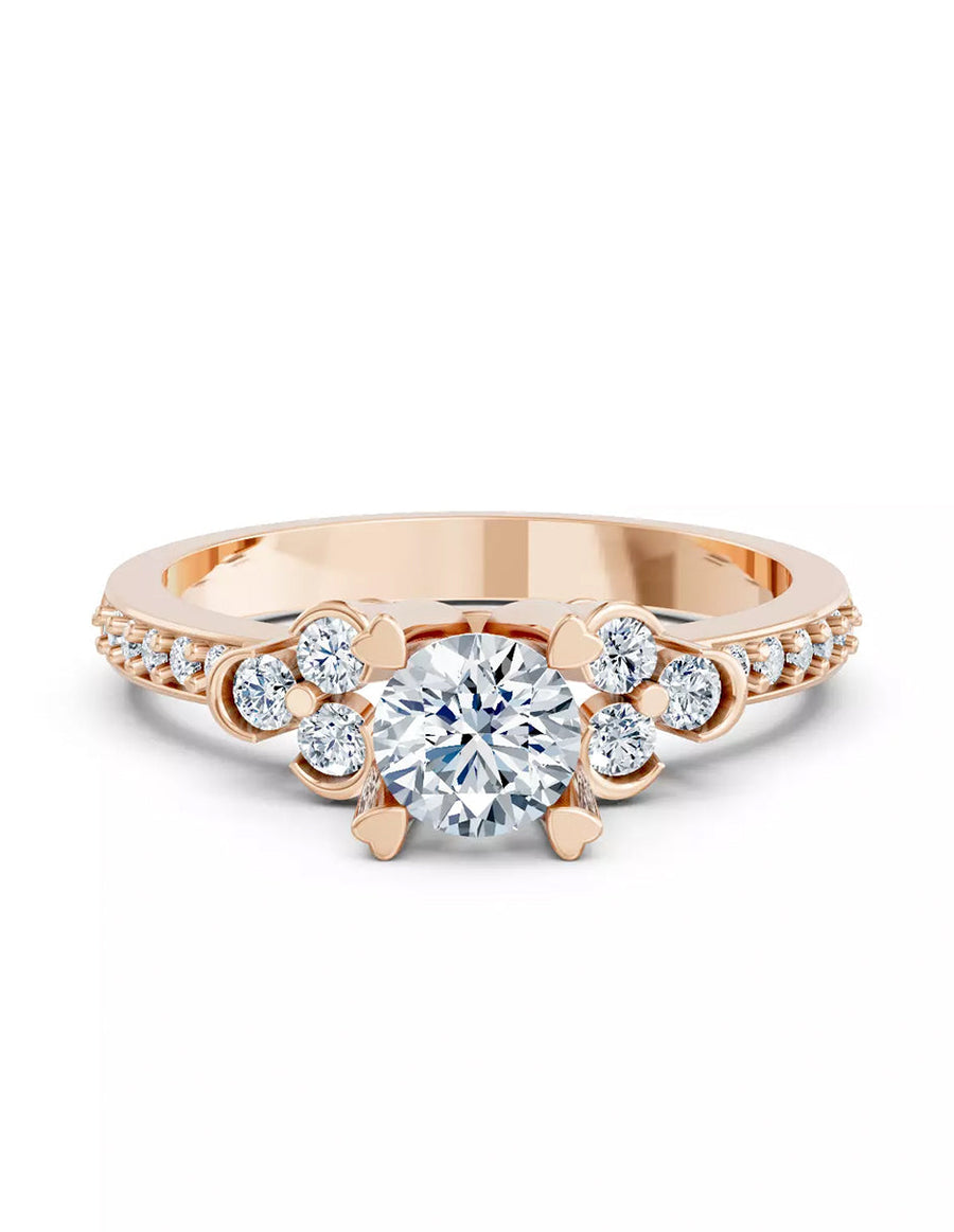 Anillo de Compromiso - piedras laterales - AMORE573-RD-CZ