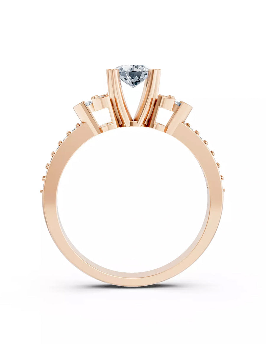 Anillo de Compromiso - piedras laterales - AMORE573-RD-CZ