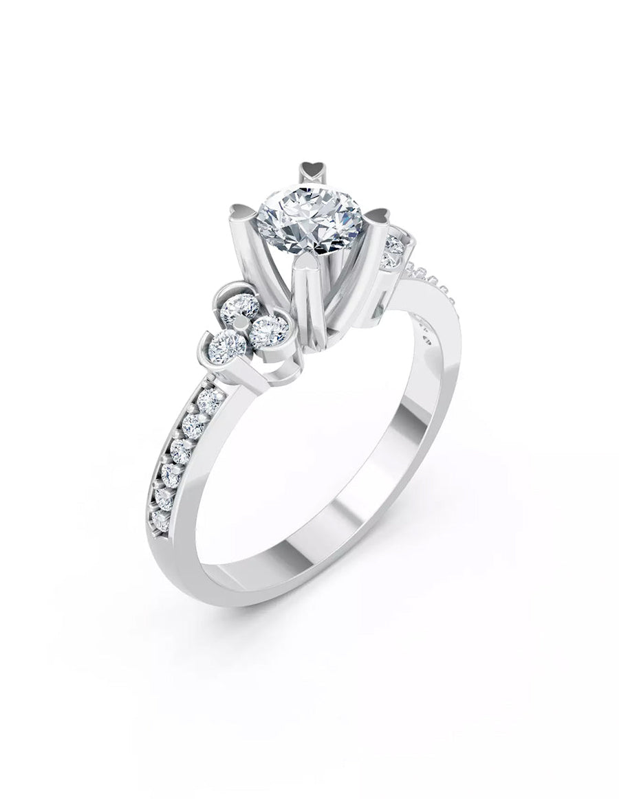 Anillo de Compromiso - piedras laterales - AMORE573-RD-CZ