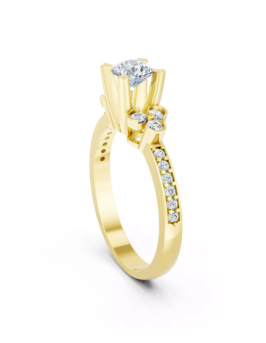 Anillo de Compromiso - piedras laterales - AMORE573-RD-CZ