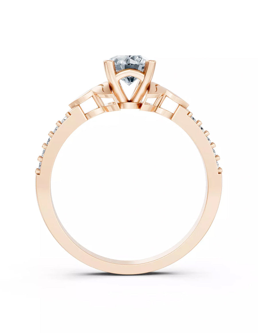 Anillo de Compromiso - piedras laterales - AMORE574-RD-CZ