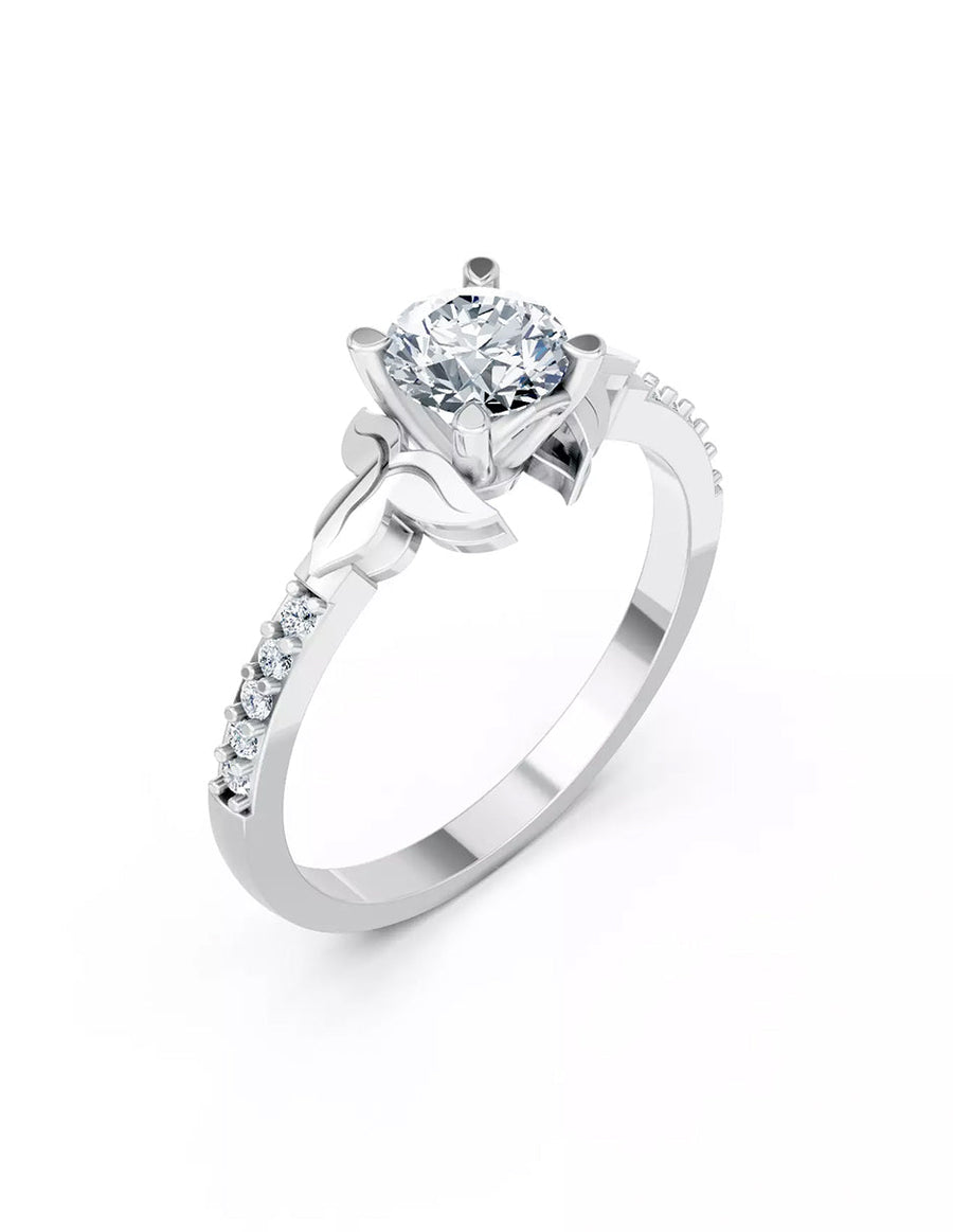 Anillo de Compromiso - piedras laterales - AMORE574-RD-CZ