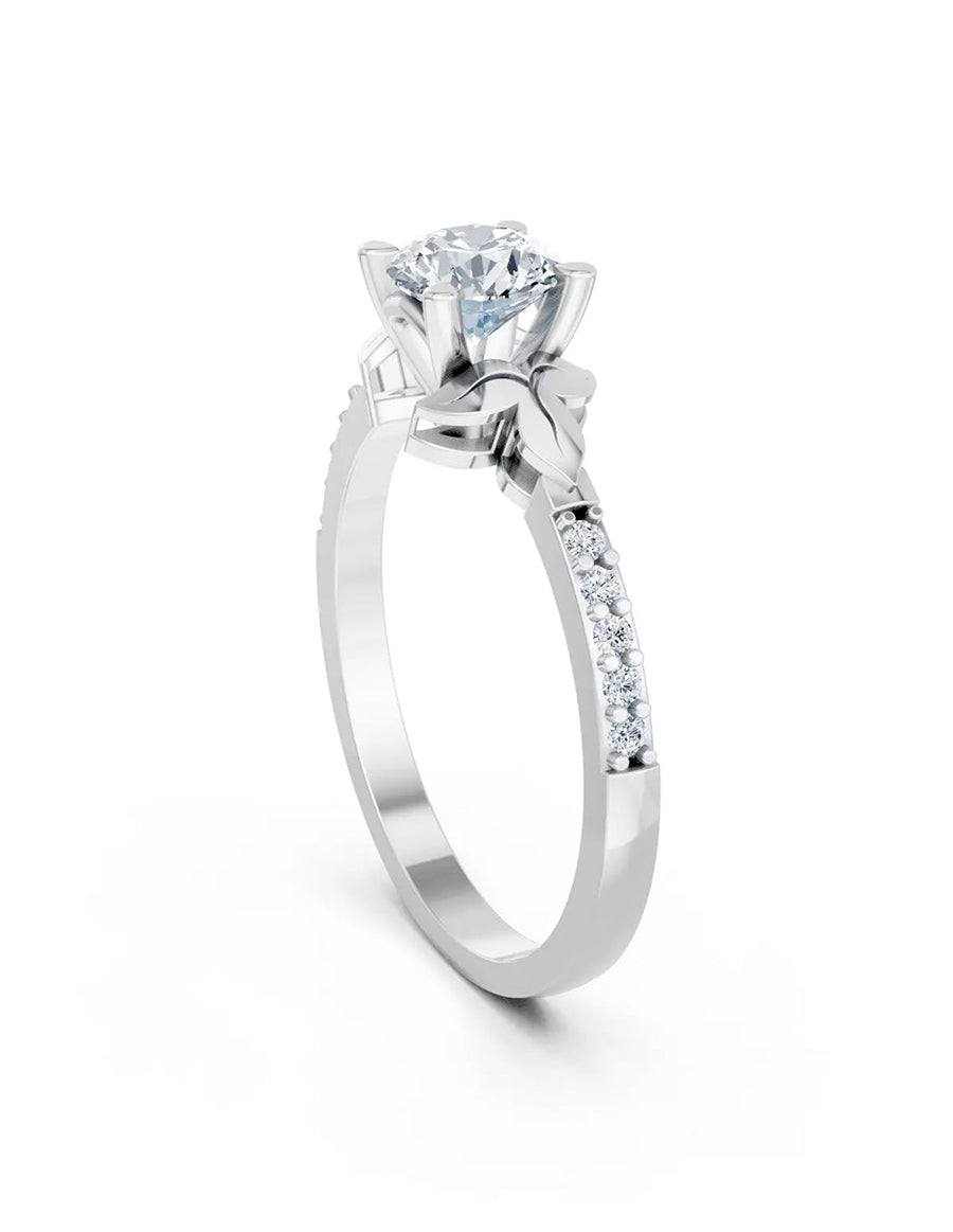 Anillo de Compromiso - piedras laterales - AMORE574-RD-CZ