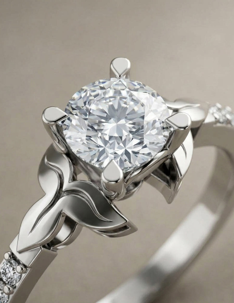 Anillo de Compromiso - piedras laterales - AMORE574-RD-CZ
