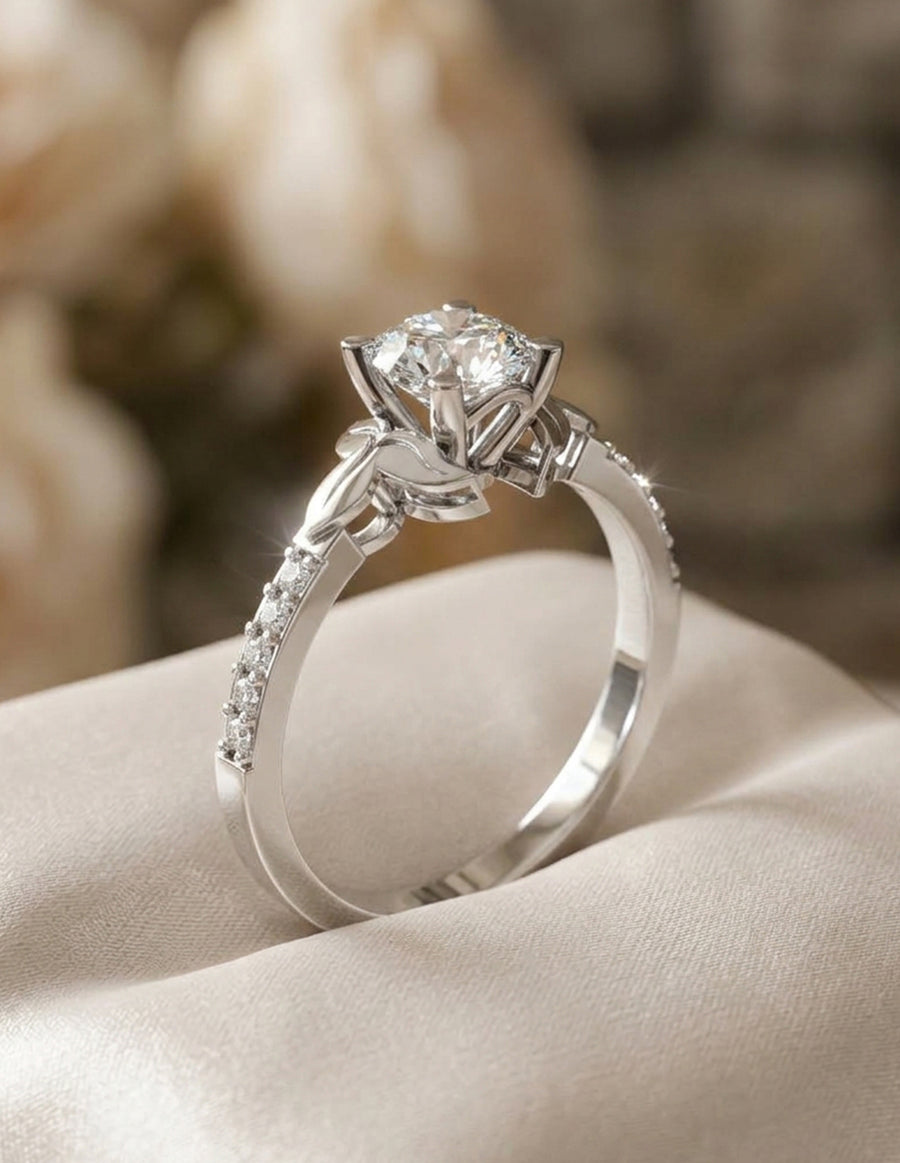 Anillo de Compromiso - piedras laterales - AMORE574-RD-CZ