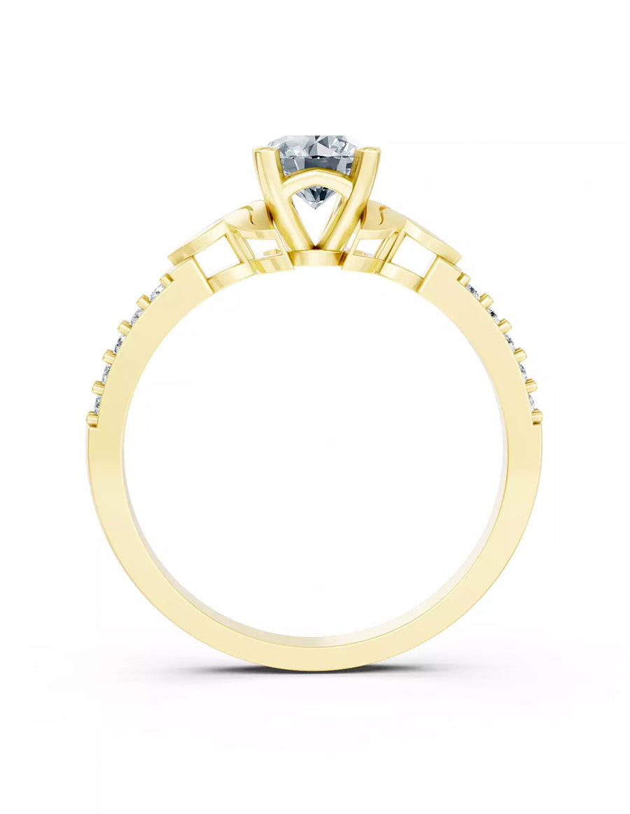 Anillo de Compromiso - piedras laterales - AMORE574-RD-CZ