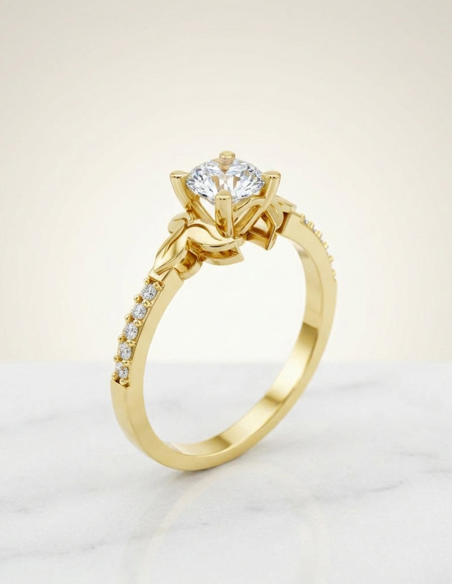 Anillo de Compromiso - piedras laterales - AMORE574-RD-CZ