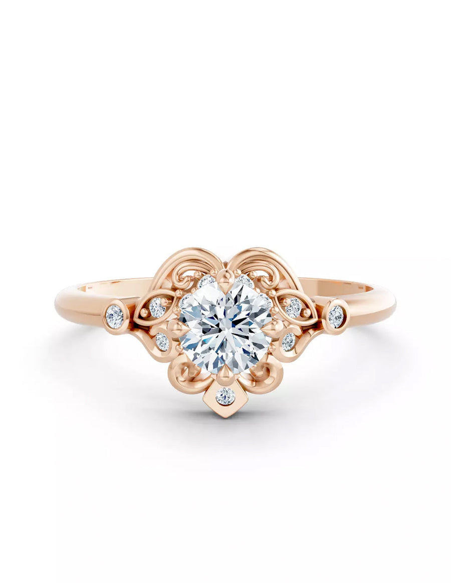 Anillo de Compromiso - piedras laterales - AMORE575-RD-CZ