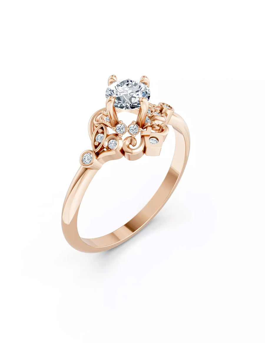 Anillo de Compromiso - piedras laterales - AMORE575-RD-CZ