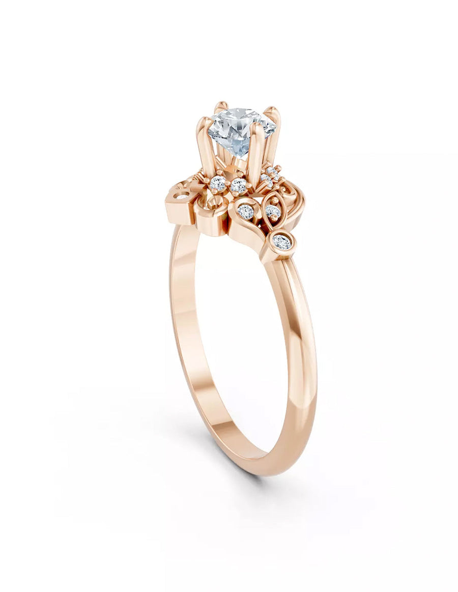 Anillo de Compromiso - piedras laterales - AMORE575-RD-CZ
