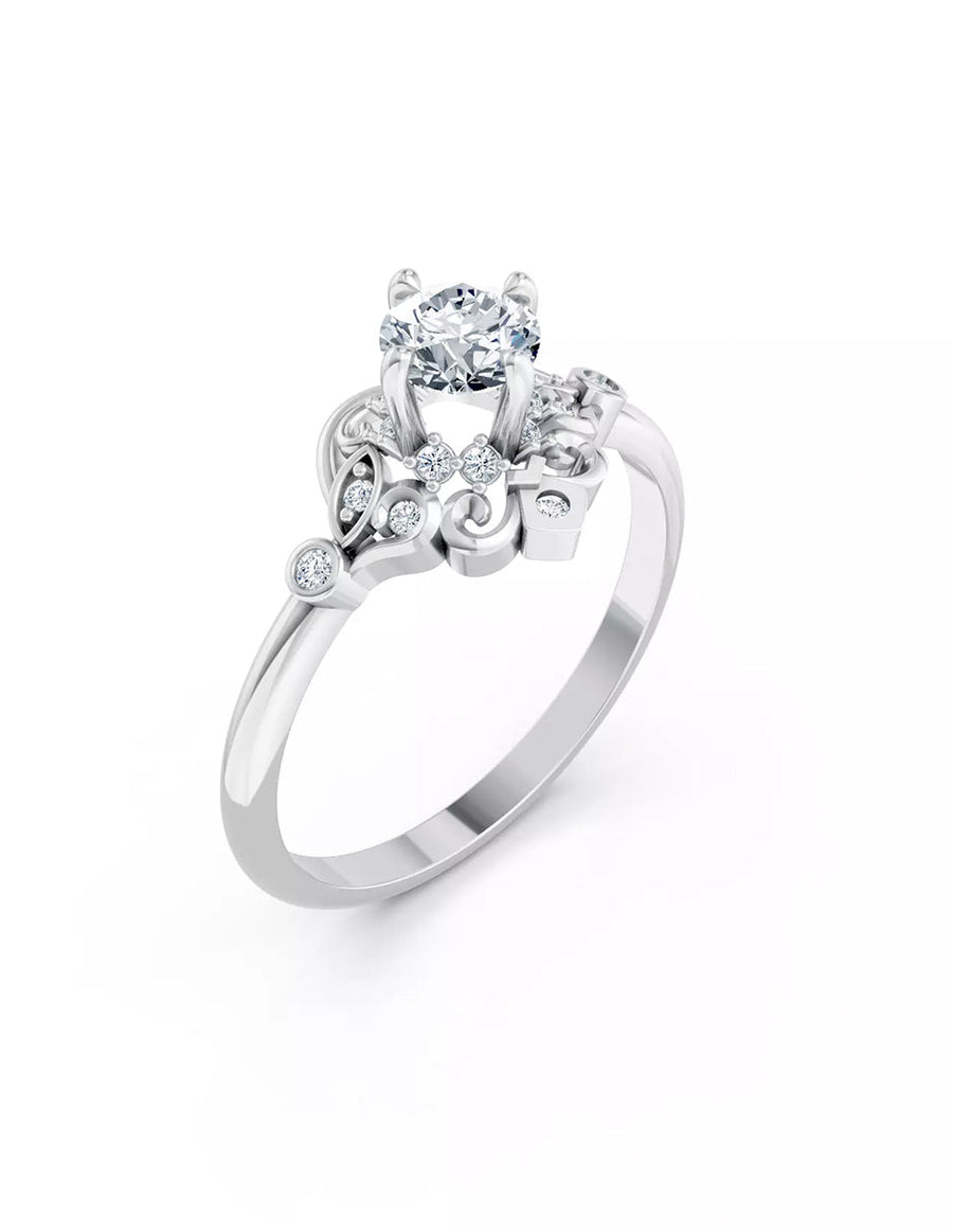 Anillo de Compromiso - piedras laterales - AMORE575-RD-CZ
