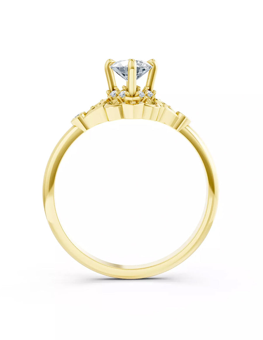 Anillo de Compromiso - piedras laterales - AMORE575-RD-CZ
