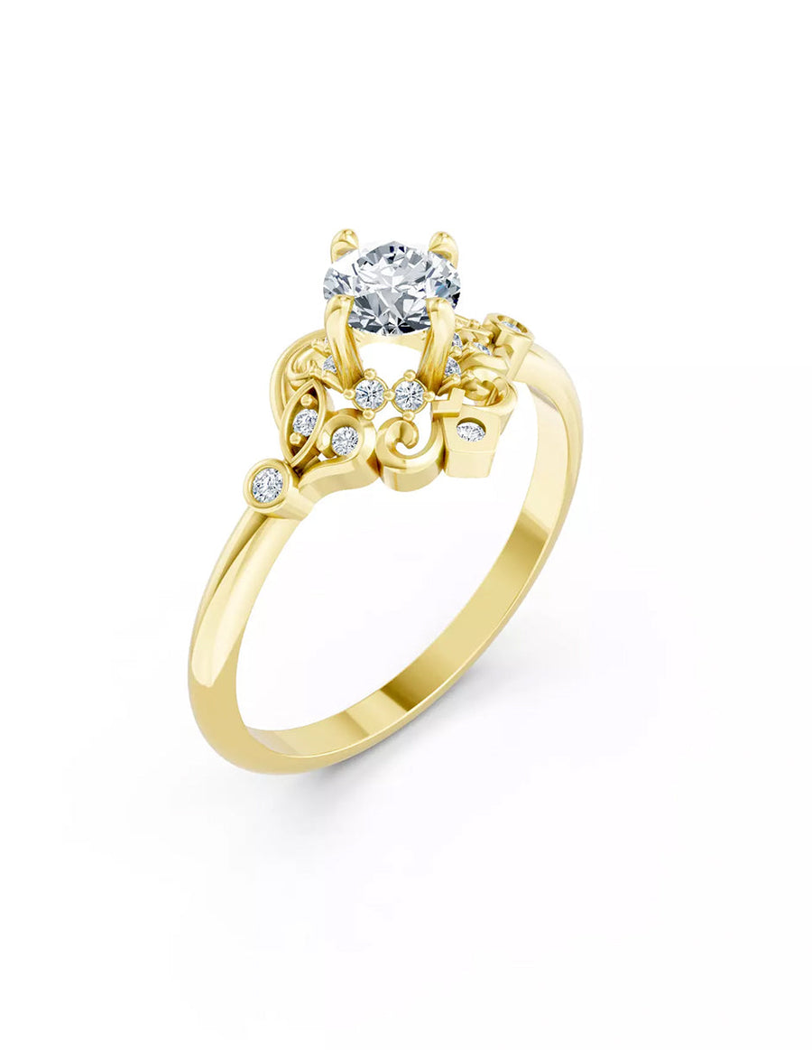 Anillo de Compromiso - piedras laterales - AMORE575-RD-CZ