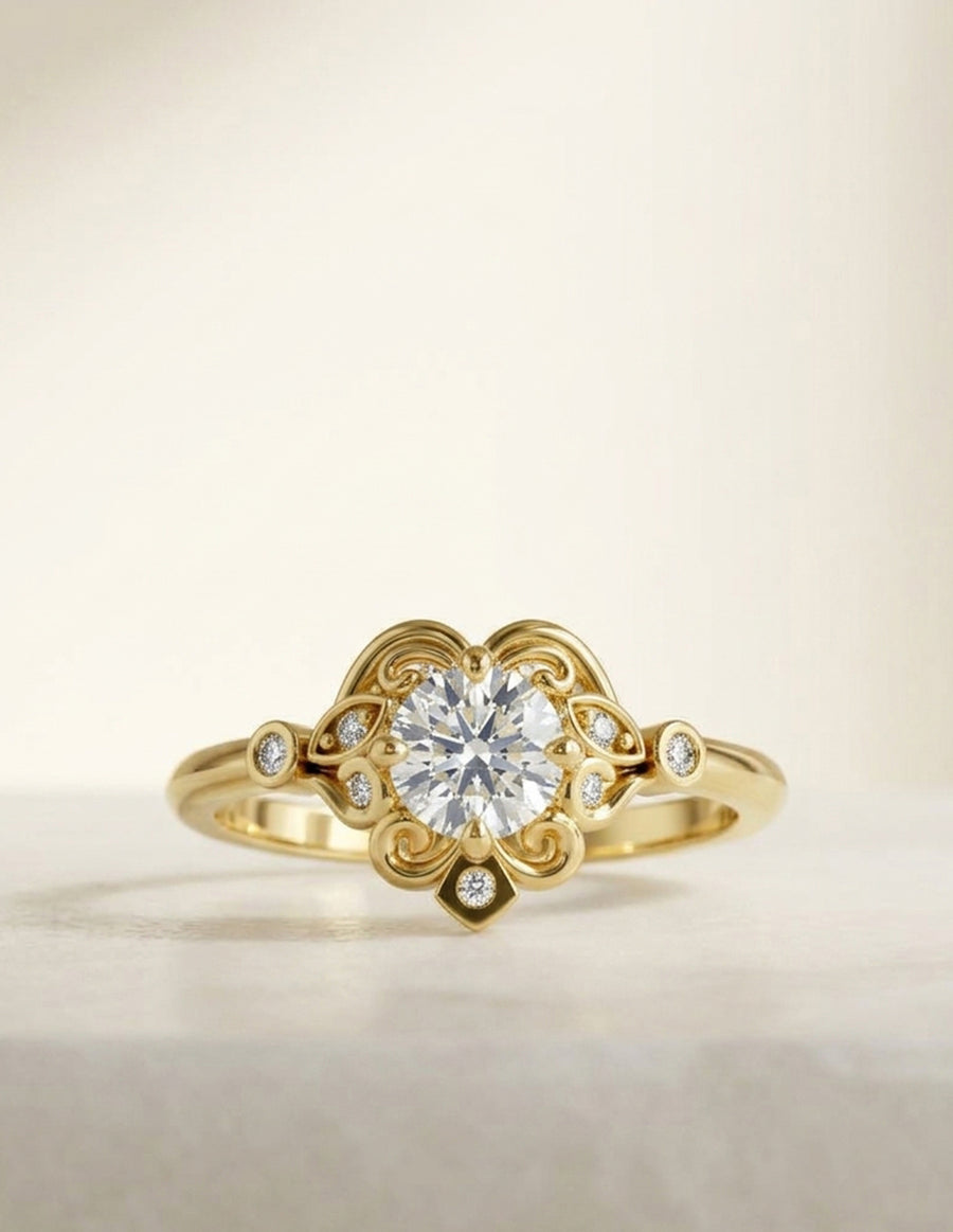 Anillo de Compromiso - piedras laterales - AMORE575-RD-CZ